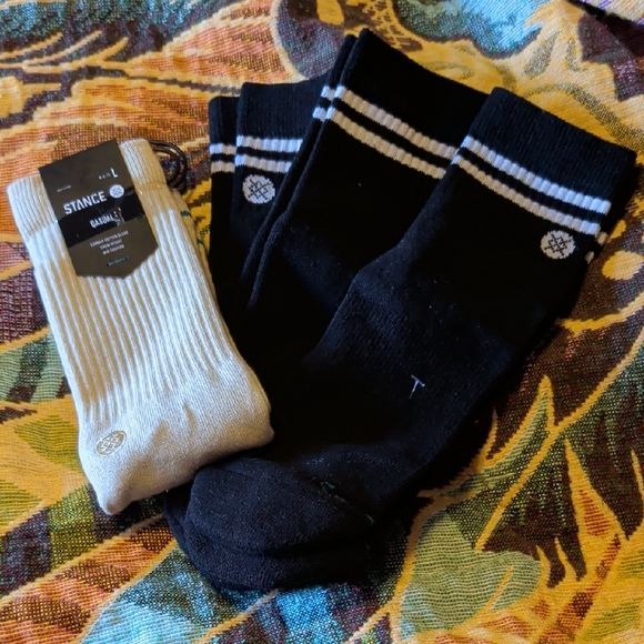Stance Other - Stance Black and White Striped Men's Socks